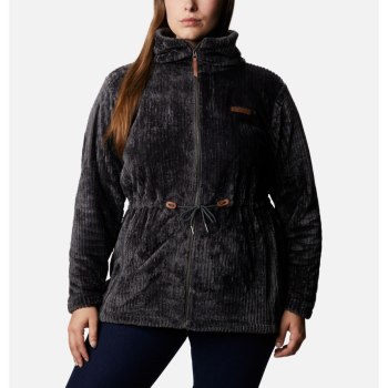 Columbia Fire Side Long Full Zip Sherpa Fleece Plus Size, Chamarras Grises Oscuro Rayas Para Mujer |